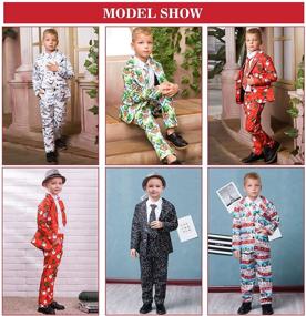 img 2 attached to 🎄 Funnycokid Boys Christmas Suits: 3-Piece Formal Dresswear Set for Prom, Party, Wedding – Festive Attire!