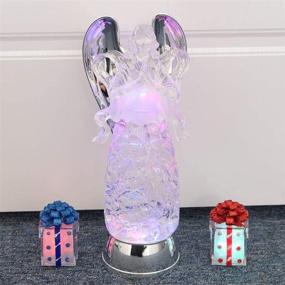 img 1 attached to 🎄 Add a Touch of Magic to Your Christmas Decor with Wondise 11-Inch Color Changing Angel Lighted Snow Globe Water Lamp