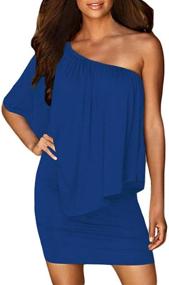 img 3 attached to Sidefeel Women Shoulder Ruffles Clubwear Women's Clothing in Dresses