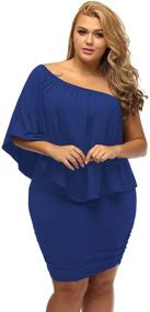 img 1 attached to Sidefeel Women Shoulder Ruffles Clubwear Women's Clothing in Dresses