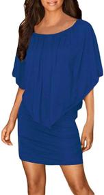 img 2 attached to Sidefeel Women Shoulder Ruffles Clubwear Women's Clothing in Dresses