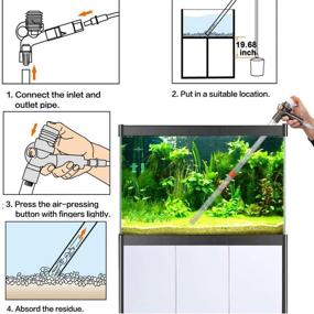img 3 attached to 5-in-1 Aquarium Gravel Cleaner Water Changer Glass Scraper Fish Tank Sand Wash Pump Kit with Air-Pressing Button and Adjustable Water Flow Controller Clamp for Effective Fish Tank Gravel Cleaning
