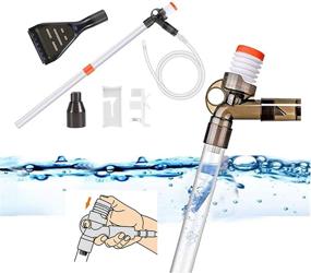 img 4 attached to 5-in-1 Aquarium Gravel Cleaner Water Changer Glass Scraper Fish Tank Sand Wash Pump Kit with Air-Pressing Button and Adjustable Water Flow Controller Clamp for Effective Fish Tank Gravel Cleaning