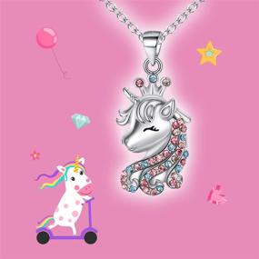 img 1 attached to 🦄 Girls' Unicorn Necklace, 925 Sterling Silver CZ Unicorn Pendant Necklace - Lucky Gift for Daughter or Granddaughter - Perfect Birthday Present