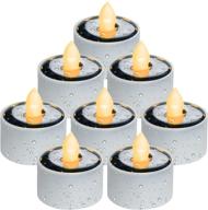 🕯️ homemory solar tea lights outdoor waterproof: dusk to dawn reusable led candles for lantern garden camping and home decor – pack of 8 warm white lights логотип