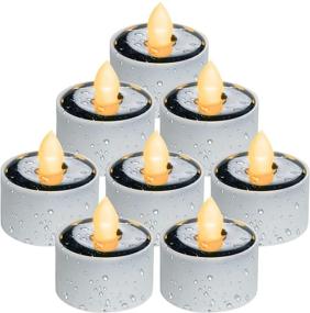 img 4 attached to 🕯️ Homemory Solar Tea Lights Outdoor Waterproof: Dusk to Dawn Reusable LED Candles for Lantern Garden Camping and Home Decor – Pack of 8 Warm White Lights