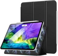 📱 moko magnetic smart folio case for ipad pro 11 2nd gen 2020 & 2018 [supports apple pencil 2 charging], slim lightweight shell stand cover, auto wake/sleep - black logo