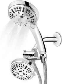 img 4 attached to 🚿 Soobest 4.2 Inch High Pressure Handheld Shower Head Combo - 9 Spray Functions, 3-Way Dual Showerhead with Hose: Ultimate Shower Experience Even at Low Flow!