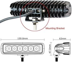 img 2 attached to AUXMOTEC Red Led Light Bar 2PCS 18W Spot Driving Fog Light Off-Road Work Light Waterproof Compatible For Jeep Boat ATV SUV Truck Pick-Up Van Fishing Hunting Navigation 12V 24V