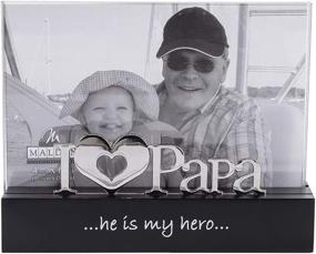 img 4 attached to Malden International Designs I Love Papa Desktop Expressions Picture Frame, 4x6, Black - Stylish Silver Word Attachment Included