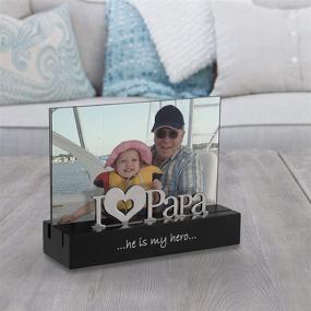 img 1 attached to Malden International Designs I Love Papa Desktop Expressions Picture Frame, 4x6, Black - Stylish Silver Word Attachment Included