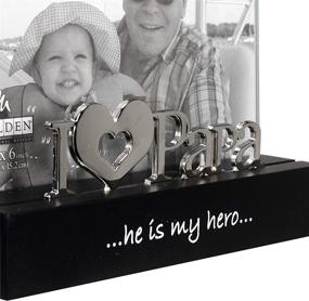 img 2 attached to Malden International Designs I Love Papa Desktop Expressions Picture Frame, 4x6, Black - Stylish Silver Word Attachment Included