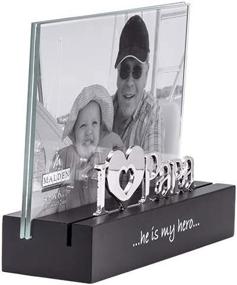 img 3 attached to Malden International Designs I Love Papa Desktop Expressions Picture Frame, 4x6, Black - Stylish Silver Word Attachment Included