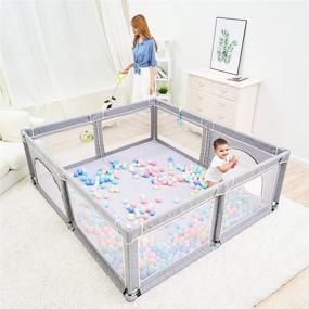img 2 attached to 🧸 Ultimate Safety Baby Playpen: Extra Large Play Center Yard with Gate and Sturdy Fence - Ideal for Toddlers, Infants, and Babies