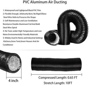 img 3 attached to 🌬️ Omont Dryer Vent Hose: 10FT Flexible Ducting Tube | Aluminum Insulated | Indoor/Outdoor Use