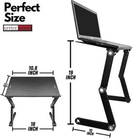img 3 attached to 📐 Enhance Posture and Productivity with a Portable Adjustable Laptop Stand/Desk featuring Ergonomic Design, Cooling Function, and Aluminum Legs - Includes Mouse Pad, Ideal for Notebook/MacBook
