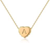 💖 bemoly initail heart necklace: 14k gold plated cz heart chocker chain, minimalist jewelry gift for women girls logo