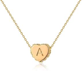 img 4 attached to 💖 Bemoly Initail Heart Necklace: 14K Gold Plated CZ Heart Chocker Chain, Minimalist Jewelry Gift for Women Girls