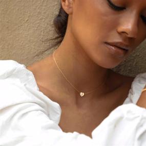 img 3 attached to 💖 Bemoly Initail Heart Necklace: 14K Gold Plated CZ Heart Chocker Chain, Minimalist Jewelry Gift for Women Girls