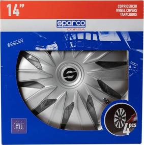 img 2 attached to 🔲 Sparco SPC1490SV Lazio Silver Wheel Covers - Set of 4, 14-inch
