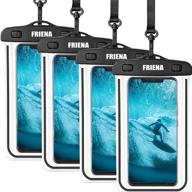 📱 friena waterproof phone pouch - ipx8 universal phone case for iphone 12 pro, samsung galaxy, and more - 4 pack black logo