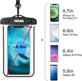 img 1 attached to 📱 FRIENA Waterproof Phone Pouch - IPX8 Universal Phone Case for iPhone 12 Pro, Samsung Galaxy, and More - 4 Pack Black