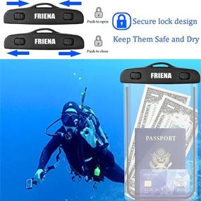 img 2 attached to 📱 FRIENA Waterproof Phone Pouch - IPX8 Universal Phone Case for iPhone 12 Pro, Samsung Galaxy, and More - 4 Pack Black