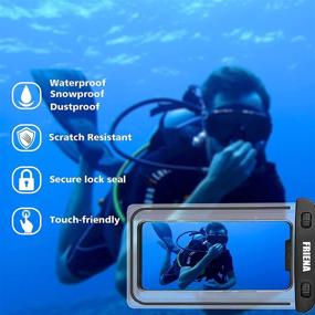 img 3 attached to 📱 FRIENA Waterproof Phone Pouch - IPX8 Universal Phone Case for iPhone 12 Pro, Samsung Galaxy, and More - 4 Pack Black