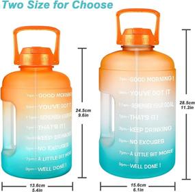 img 3 attached to 🥤 QuiFit 1 Gallon Water Bottle: Motivational Time Marker, Leak-Proof & BPA-Free - Large Capacity Jug with Straw for Gym, Sports, Outdoor