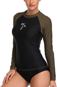 img 3 attached to Haimao Long Sleeve Rashguard Swimwear Blue Navy Women's Clothing for Swimsuits & Cover Ups