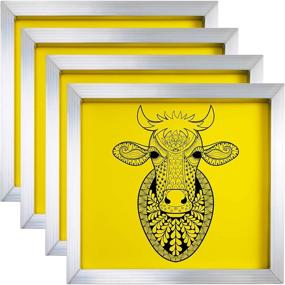 img 4 attached to 🖼️ Premium Quality VEVOR Silk Screen Frame: Set of 4 Aluminum Frames, 20x20 Inch with 355 Count Mesh for Exceptional Silk Screen Printing