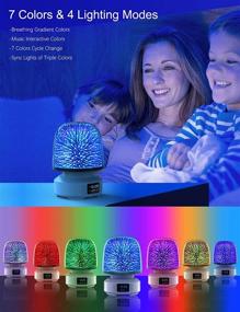 img 3 attached to ✨ Bluetooth Speaker Night Light - 360° Rotary Table Lamp for Bedroom, Dimmable Bedside Lamps with 7 Color Changing Options, Perfect Nightlight for Kids, Girls, and Boys. Ideal Gift Ideas for Baby Nurseries, Christmas, and Teens.