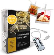 📷 photo clips string lights - 80 led lights with 40 clips for pictures and photos - 26 feet wire - battery and usb-operated - with remote control - ideal gift for bedroom & dorm room decoration - versatile and convenient lighting solution логотип