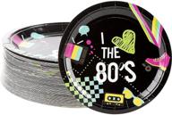 80 pack 9 inch paper plates for 80's party decorations logo