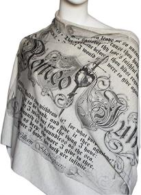 img 1 attached to 📚 Stylish Romeo and Juliet Book Scarf - Literary-themed Fashion Accessory in Oatmeal, One Size