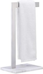 img 4 attached to 🔲 Stainless Steel Hand Towel Rack with Marble Base - L-Shaped Hand Towel Holder Stand for Bathroom Vanity Countertop - Brushed Finish by KES, BTH220A-2