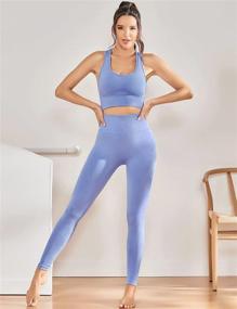 img 2 attached to 🏋️ Chiphell Workout Sets: Trendy 2-Piece Outfits for Women feat. Racer Back Sports Bra & High Waisted Leggings – Ideal Gym & Yoga Attire!