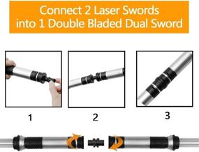 img 1 attached to 🌌 OPASDH Laser Sword Light Up Saber - Telescopic Extendable and Collapsible, Dual Saber with 7 LED Colors and Sound Effects - Motion Sensitive - Perfect Stocking Idea and Xmas Gift for Galaxy War Fighters - Pack of 2