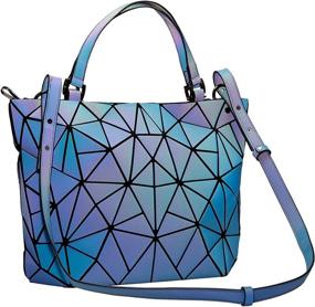 img 4 attached to Harlermoon Geometric Luminous Holographich Reflactive Women's Handbags & Wallets