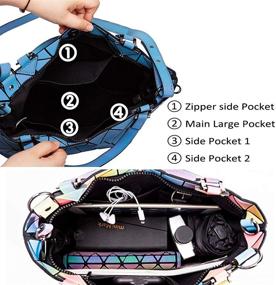 img 1 attached to Harlermoon Geometric Luminous Holographich Reflactive Women's Handbags & Wallets