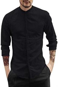 img 3 attached to Button Shirts Sleeve Casual Blouse Men's Clothing for Shirts