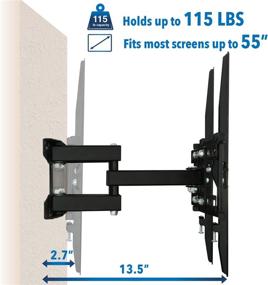 img 1 attached to 📺 Mount-It! Corner TV Wall Mount Bracket - Full Motion, Dual Arm Articulating, VESA 400 x 400 Compatible, Swivel, Tilt - Fits 32-50 Inch TVs, 115 lbs Capacity w/ HDMI Cable - Black