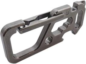 img 2 attached to Valtcan Titanium Carabiner Multi Tool Key Chain Holder with Glossy Stonewash Finish