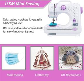 img 3 attached to 🧵 Portable Mini Sewing Machine with 12 Stitches, 2 Speeds, LED Light, and Foot Pedal - Heavy Duty Electric Overlock for Small Household Sewing - Includes Free Gift of White/Black Thread
