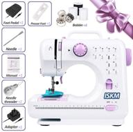 🧵 portable mini sewing machine with 12 stitches, 2 speeds, led light, and foot pedal - heavy duty electric overlock for small household sewing - includes free gift of white/black thread logo