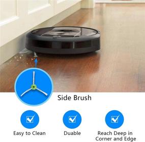 img 1 attached to 🔧 Набор запчастей Amyehouse для робота-пылесоса iRobot Roomba i4+ i7 i7+ i3+ i6+ i8+ j7+ Plus - включает 2 резиновые щетки, 10 высокоэффективных фильтров HEPA, 10 боковых щеток для максимального очистки углов и 5 пакетов для удаления пыли.