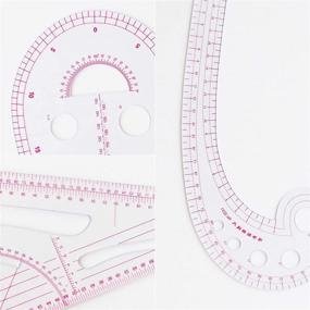 img 1 attached to 📏 4-Piece HLZC Fashion Clear Metric Sewing Ruler Set, French Curve Pattern Making Ruler Kit for Beginners Tailors Designers