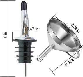 img 3 attached to 🍶 LanMa Stainless Steel Pour Spout Bottle for Olive Oil, Liquor, Vinegar, Syrup or Oils - Includes Stainless Steel Funnels (2pcs)