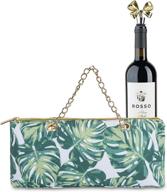 🍷 wild eye designs insulated wine bag: stylish women's clutch & lunch bag purse with ribbon wine stopper - fits 1 standard bottle логотип