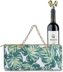 img 2 attached to 🍷 Wild Eye Designs Insulated Wine Bag: Stylish Women's Clutch & Lunch Bag Purse with Ribbon Wine Stopper - Fits 1 Standard Bottle